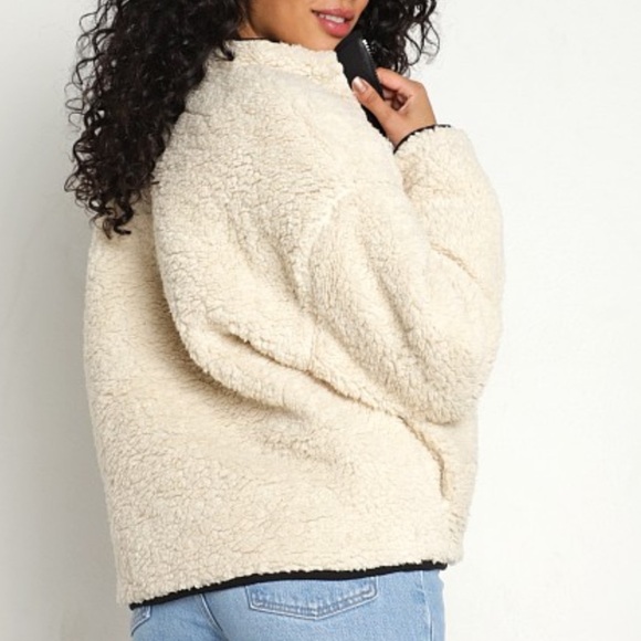 NWT Z SUPPLY ZS On The Go Reversible Jacket Black Quilted & Ivory Teddy Size XS - Picture 4 of 15